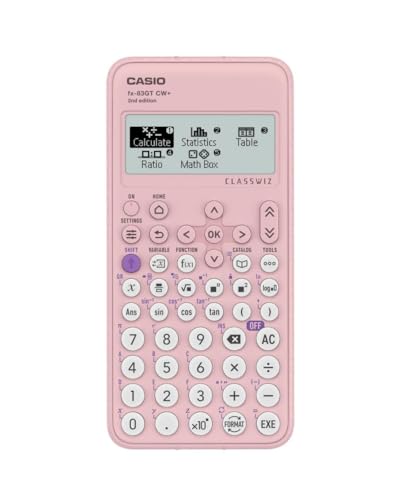 Casio fx-83GTCW+ wissenschaftlicher Taschenrechner, Pink (UK-Version), Upgrade vom vorherigen fx-83GTCW-Modell