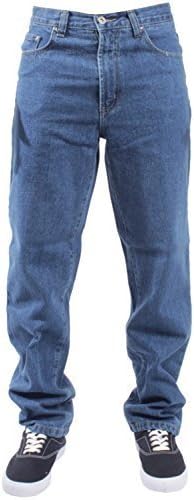 Mens Straight Leg Basic Heavy Work Jeans Denim Pants All Waist Big Sizes Stone Wash 28 W X30L, 28W / 30L