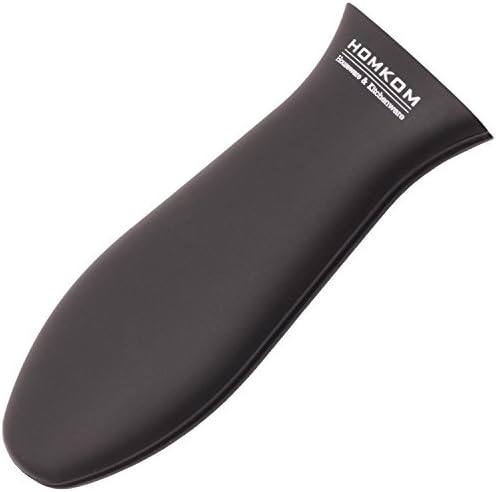 HOMKOM - Classic Cast Iron Skillets Silicone Hot Handle Holder Black