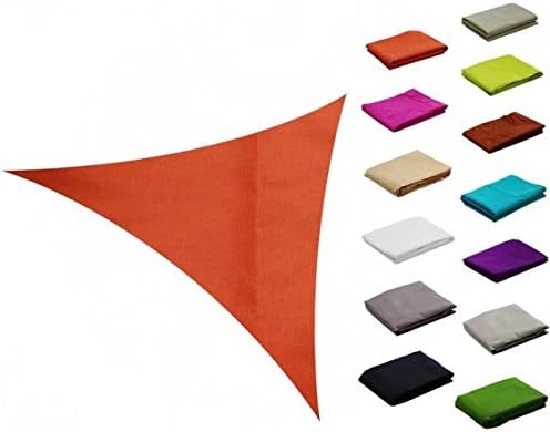 Soclear Sun Shade Sail Canvas Sun Canopy - Water Resistant Sun Shade ,Orange,16ft*16ft*16ft (5m x 5m x 5m)