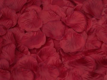 BELLA Decal 2000 Pcs Colorful Silk Rose Petals Artificial Flower Bridal Shower Favors for Wedding Party Supplies Decoration (Dark Red)