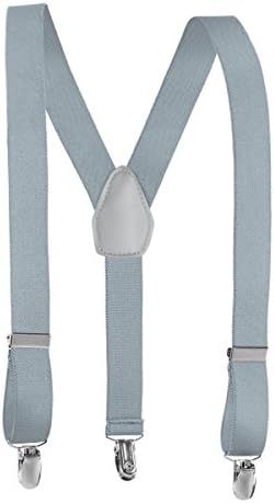 Rob Riverdale Kids and Baby Adjustable Elastic Solid Colors Children Suspenders (22 Inch (7 months - 3yrs), Light Grey)