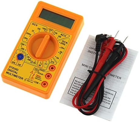 Digital Multimeter,DT-830D Mini Pocket Digital Multimeter 1999 Counts AC/DC Volt Amp Ohm Diode hFE Continuity Tester Ammeter Voltmeter Ohmmeter