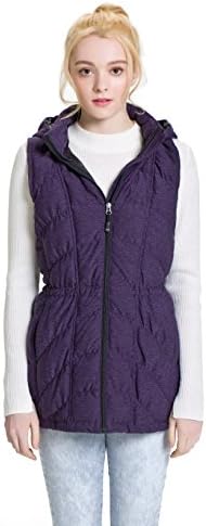 XPOSURZONE Lightweught Down Puffer Vest Women Stretch Knit Vest with Hood