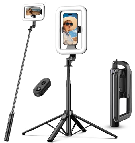 Photo 1 of M MYBAT PRO Selfie Ring Light with 72" Tripod Stand - Extendable Selfie Stick with Light for Phone, Live Streaming, Makeup, Travel, Gaming, Video, Includes Phone Holder& USB-C Powered
