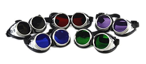 Pawstar Metal Frame Uber Goggles Colored Tint Lens Steampunk Costume