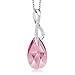 Gem Stone King Infinity Pink Ribbon Spring Rose Pendant Made with Crystals