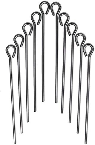 Heckmann Heavy Duty Tent Stakes - Eye Style - Stainless Steel - 10 Pack (9 Inches)