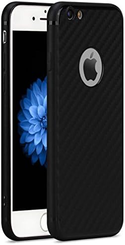 iPhone 6/6s Case, Fragrancy 0.6mm Ultra Thin Lightweight Carbon Fiber Pattern TPU Cover Shockproof Dustproof Shock Absorbing Bumper and Anti-Scratch Anti-Slip Case For Apple iPhone 6/6s-black