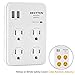 Bestten Wall Outlet Adapter Surge Protector with 2 USB Charging Ports (2.4A/Port, 3.1A Total), 4 Electrical Outlet MultiPliers with Safety Covers, Etl Certified