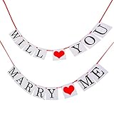 ZJCilected WILL YOU MARRY ME Wedding Party Banner Bunting Garland Decoration Photo Props