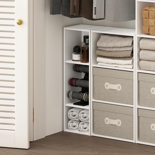 Furinno Fulda 3 Tier Space Saving Bookcase 25cm Wide White