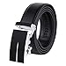 JINIU Men's Leather Belt Automatic Buckle 35mm Ratchet Dress Black Belts Boxed