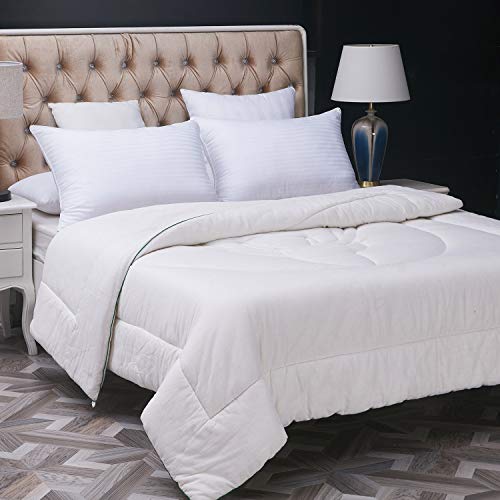 JUSPURBET Hotel Bed Pillow for Side Sleepers and Back Sleepers (2 Pack) - Luxury Plush Gel Best Pillow for Home,100% Cotton Cover - Queen Size - Thumbnail 5