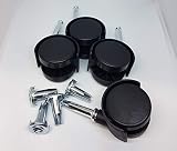 Just Accessories Twin Nylon Wheel Castors 40mm 25Kg Socket Grip 4 Pack view 3