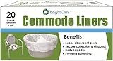 Commode Liners (20 COUNT) - Sanitary Bag Liners with Absorbent Gelling Pad for Bedside Commode Pail Toilet - By BrightCare