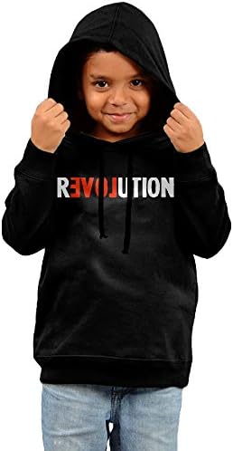 Revolution Love Little Boys&Girls Unisex Black Long Sleeve Hoodie Pullover 5-6 Toddler