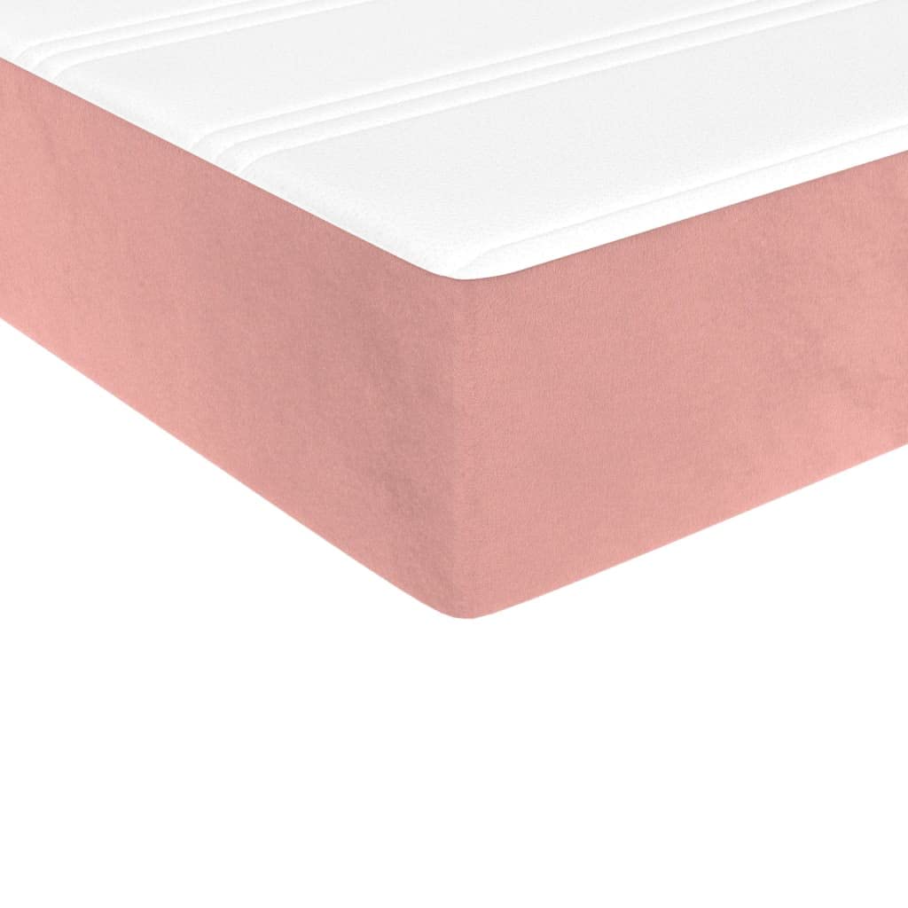vidaXL Taschenfederkernmatratze Mittel Matratze Bett Matratzen Taschenfederkern Federkernmatratze Schaumstoffmatratze Rosa 90x190x20cm Samt 8