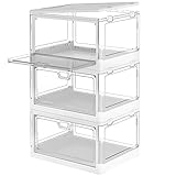 Clear Storage Bin with Lid 3 Pack 【Stackable