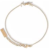 Gold Link Charm Bracelet for Women, 18K Minimalist Gold Initial Chain Bracelet, Trendy Stylish Jewelry Gift