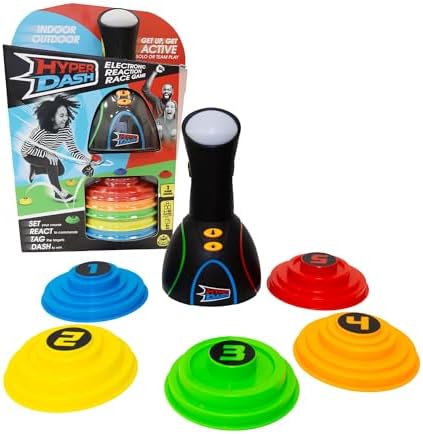 Hyper Dash - Jogo de Velocidade e Agilidade para 1 a 10 jogadores, inclui 3 modos, sinais coloridos e rotas personalizáveis, para uso interior e exterior, (HYP01000)