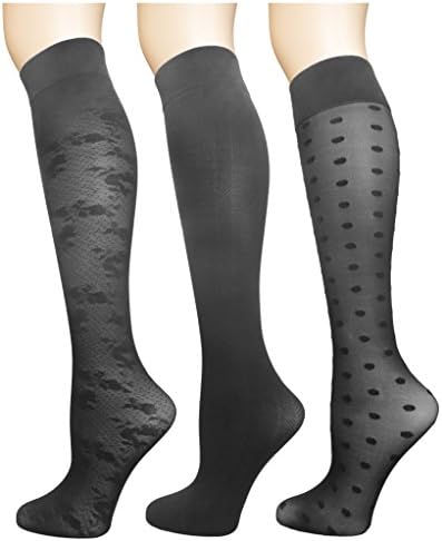 Aura Borealis Womens Graduated Compression Pattern Trouser Socks 15-20 MMhg.