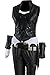 Wecos Halloween Costume Women Cosplay Uniform Coat Pants Medium Black