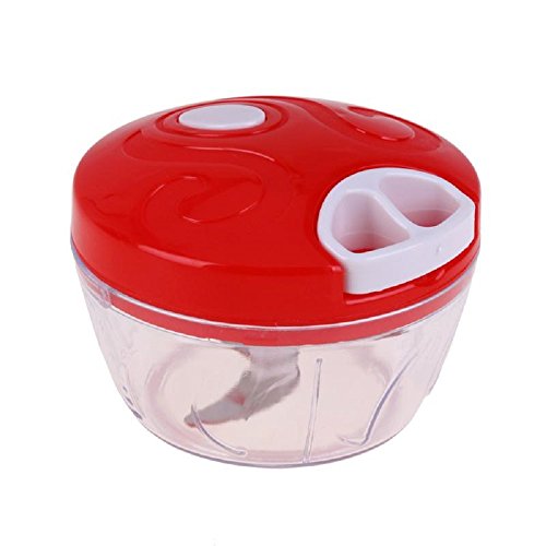 Click Here to See More Images 1 PCS Kitchen Manual Food Chopper Shredder Household Multifunction Food Processor Vegetable Meat Machine Crusher Blender (Red)