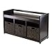 Winsome Addison Bench, 3 Small, Espresso/Chocolate