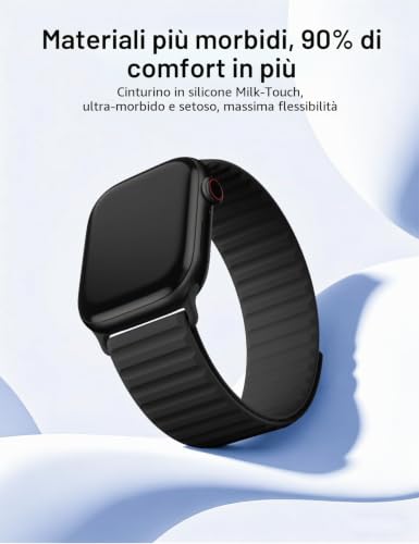 Magnetic Sport Silicone Strap Compatible with Apple Watch 38mm 40mm 41mm 42mm 44mm 45mm 46mm 49mm Men and Women, Sport Loop Strap for iWatch Series 11 10 9 8 7 6 5 4 3 3 2 1, ultra se 3 2 1