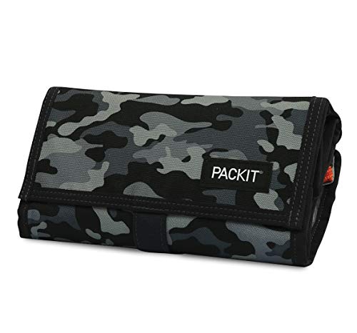 PackIt Freezable Lunch Bag with Zip Closure, Charcoal Camo - Thumbnail 3