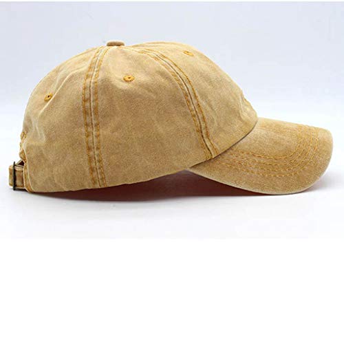 Eohak Kids Distresed-Washed Baseball Hat, Infant Toddler Baby Boy Cotton Hats Distresed for 4-12 Years (Yellow, 4-12yr/19 7"-21.2")
