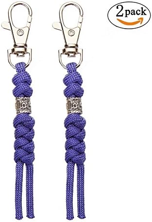 Paracord Zipper Pulls with “Love” Zipper Fixer for Bags Backpacks Suitcase Tents Traveling Case Jaket Attach Any Zipper 2 Pack(Purple)