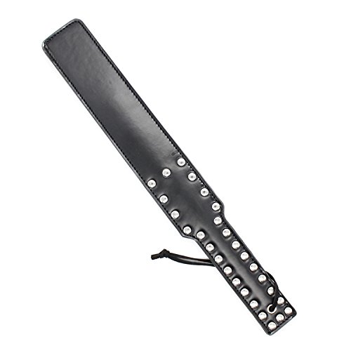 MUQU Spanking Paddle, Superior, PU Leather Rivets (Black)