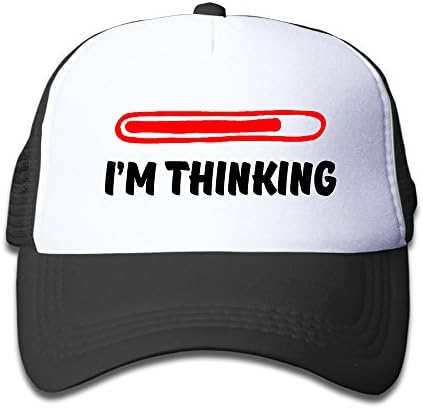 I'm Thinking, Loading, Processing, Buffering Mesh Hat Trucker Style Outdoor Sports Baseball Cap With Adjustable Snapback Strap For Kid's Black One Size