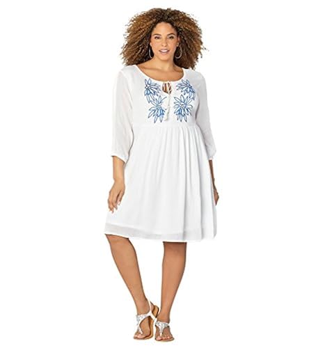 Avenue Women's Floral Embroidered Empire Waist Dress in Kenya | Whizz Clothing Avenue Women's Floral Embroidered Empire Waist Dress in Kenya | Whizz Clothing
