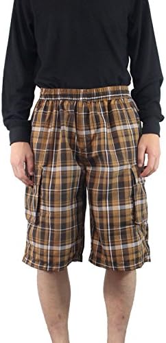 Mens elastic drawstring cargo shorts Clearance