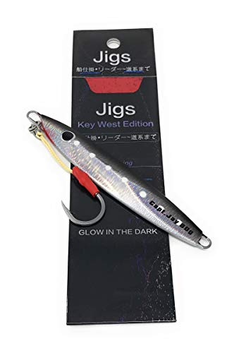 Fishing Saltwater jigs Speed Jigging Slow Jigging Pitching Lures,Vertical Jigging Artificial Lures Jigging Lure Fishing jigs (80g New Silver Grey, 80g)