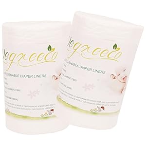 wegreeco 100% Bamboo Unscented Diaper Liners – Fragance Free and Chlorine Free – 100 Sheets Per Roll ( 2 Roll, Bamboo)