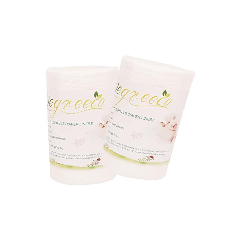 wegreeco 100% Bamboo Unscented Diaper Liners – Fragance Free and Chlorine Free – 100 Sheets Per Roll ( 2 Roll, Bamboo)