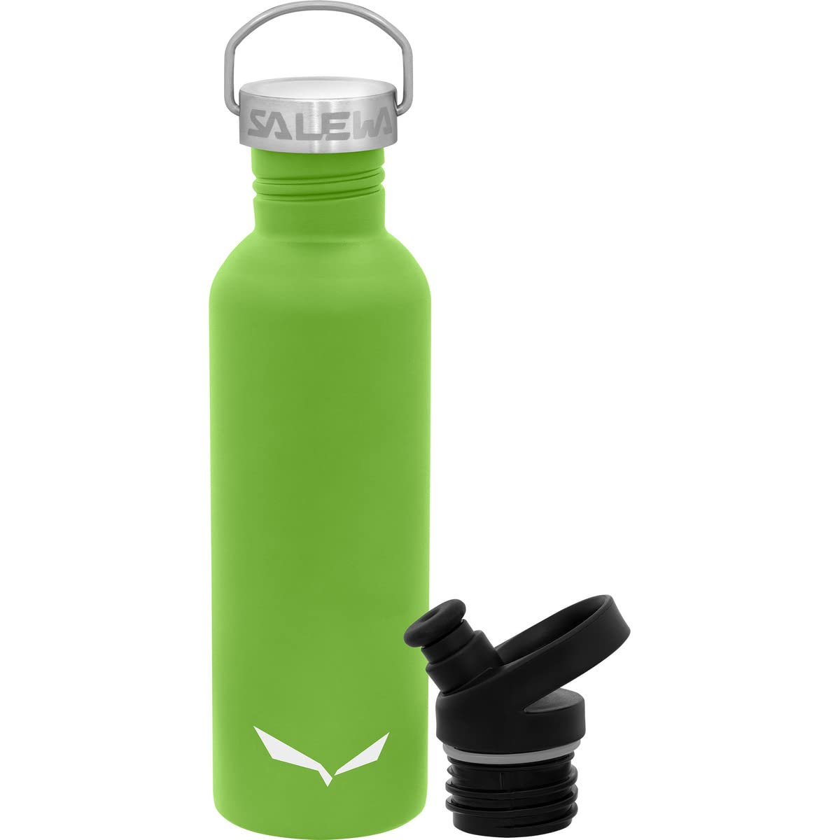 Salewa Aurino 1,0L Double Lid Stainless Steel Bottle, Fluo Green, Unisex