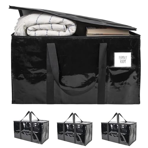 TERRIFI 4 Heavy Duty Extra Large Moving Bags, Stronger Handles, Durable Storage Packing Bags, Perfect for Transport, Ideal for Organizing and Packing