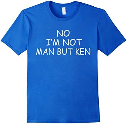 Mens No I'm Not Man Bun Ken T-Shirt  With New Effect Text Medium Royal Blue