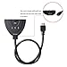 3Csmart 3 Port HDMI Switch with Pigtail Cable Supports 3D, 1080P, HD Audio