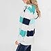 Womens Color Block Striped Sweatshirt Crewneck Long Sleeve Loose Pullover Tops Green