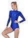 Kepblom Adult Ballet Dance Leotard Turtleneck Long Sleeve Spandex Bodysuit Tops for Women