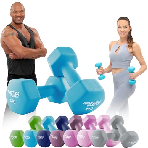 Miweba Sports Neopren Hantelset NKH100 | 𝐏𝐫𝐨𝐟𝐢 Hantel - Hexagon Hanteln Set - Kurzhanteln - Kurzhantel Set - Gymnastikhanteln - Hantel Set - Dumbbell