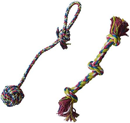 Toy For Dogs Puppies Tug of War Rope Cool Chew for Small Medium Breeds - Double Pack
