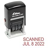 Shiny Self-Inking Rubber Date Stamp – SCANNED – S-303 – Red Ink