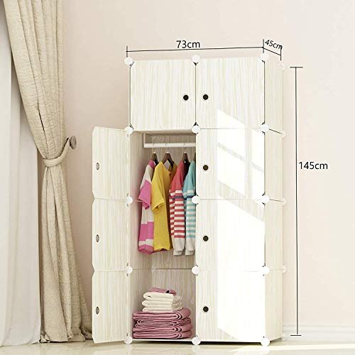Joiscope Megafuture Wood Pattern Portable Wardrobe Closet For Hanging Clothes Combination Armoire Modular Cabinet For Space Saving Ideal Storage Organizer Cube For Books Toys Towels 8 Cube Pricepulse